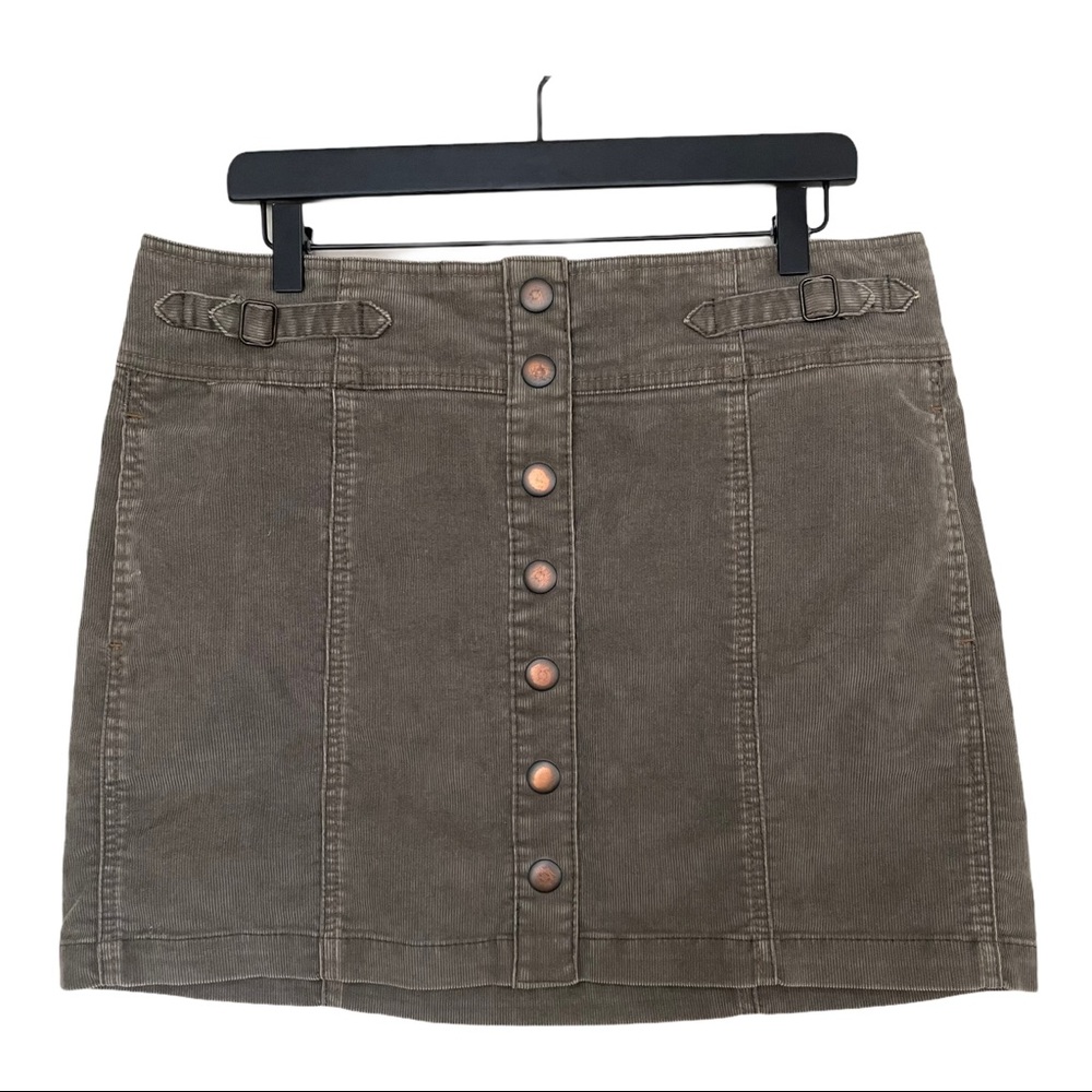 GAP Grey Corduroy Button Front Skirt - Sz 12